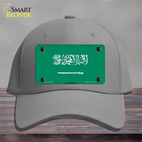 Saudi Arabia Flag Novelty License Plate Hat Cotton / Gray