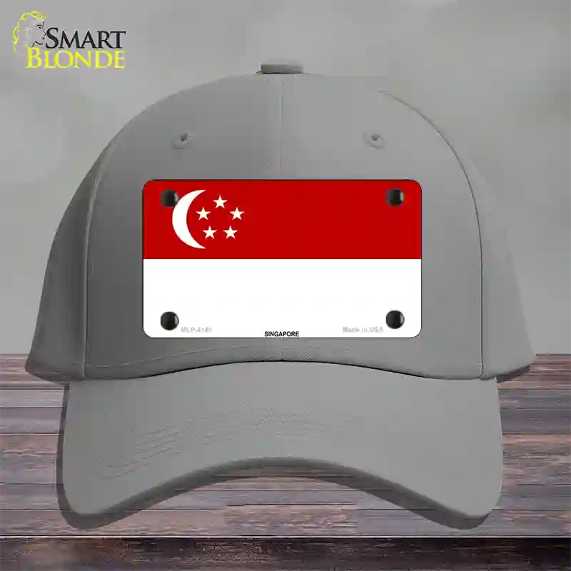 Singapore Flag Novelty License Plate Hat Cotton / Gray