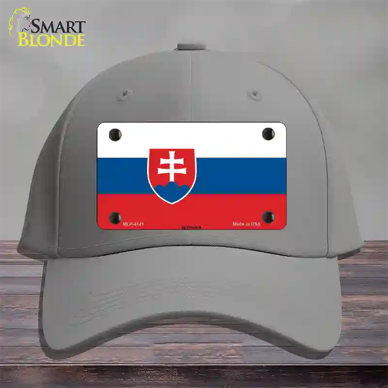 Slovakia Flag Novelty License Plate Hat Cotton / Gray