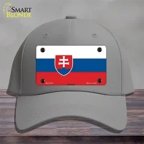 Slovakia Flag Novelty License Plate Hat Cotton / Gray