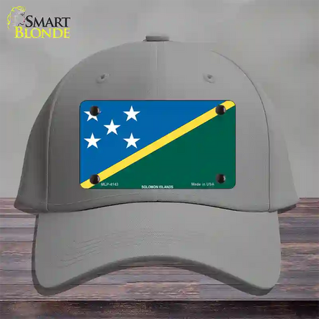 Solomon Islands Flag Novelty License Plate Hat Cotton / Gray