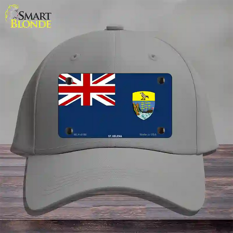 St Helena Flag Novelty License Plate Hat Cotton / Gray