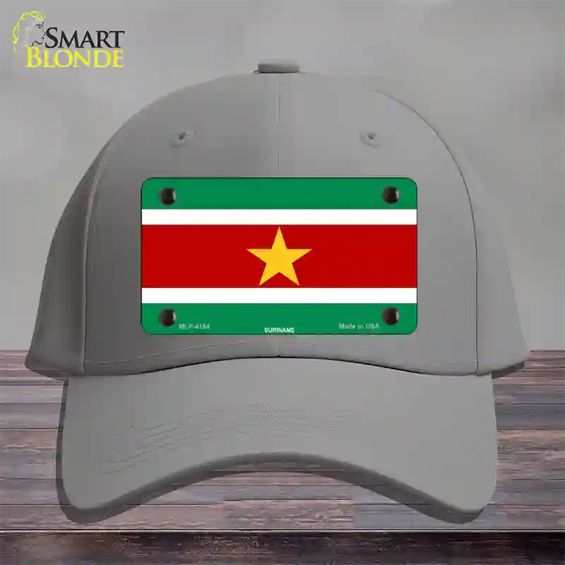 Suriname Flag Novelty License Plate Hat Cotton / Gray