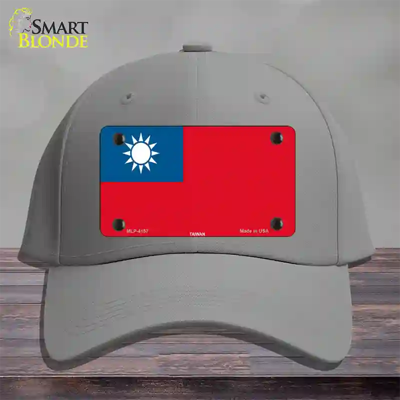 Taiwan Flag Novelty License Plate Hat Cotton / Gray