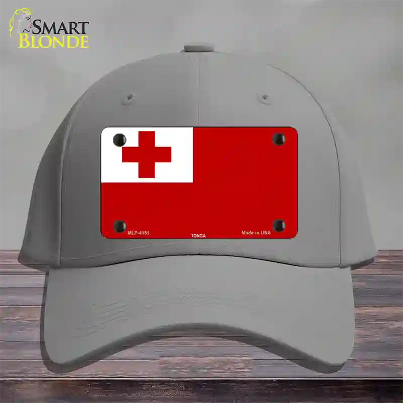 Tonga Flag Novelty License Plate Hat Cotton / Gray