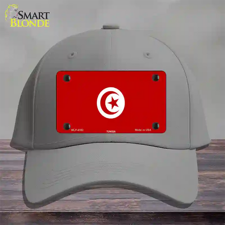 Tunisia Flag Novelty License Plate Hat Cotton / Gray