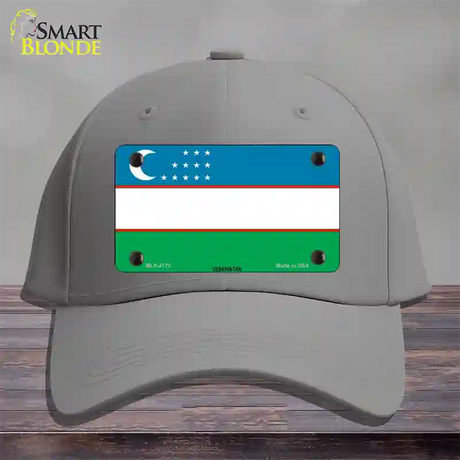 Uzbe Kistan Flag Novelty License Plate Hat Cotton / Gray