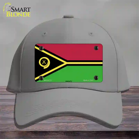 Vanuatu Flag Novelty License Plate Hat Cotton / Gray