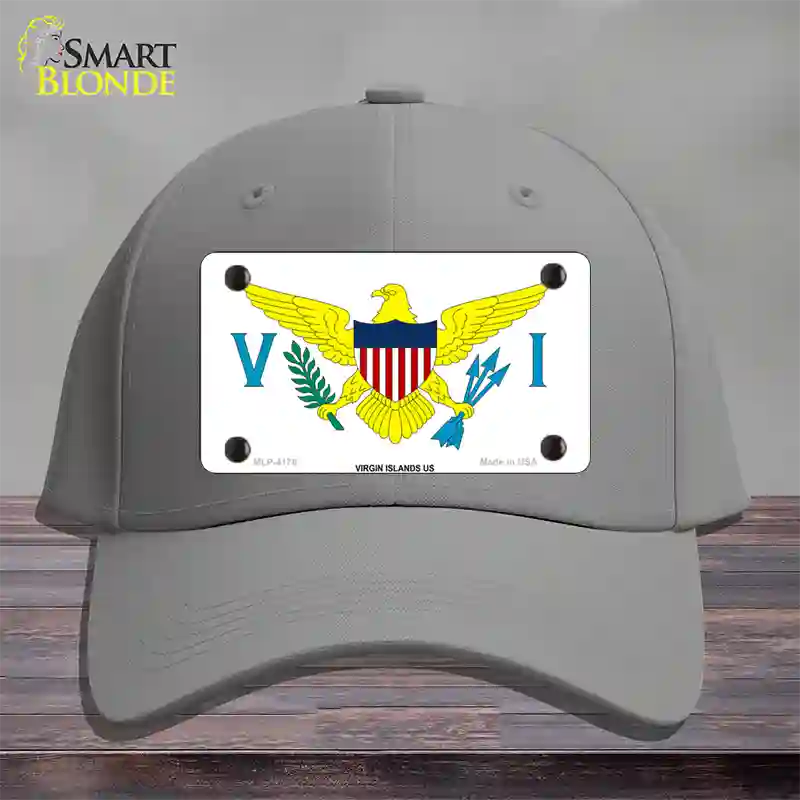 Virgin Islands US Flag Novelty License Plate Hat Cotton / Gray