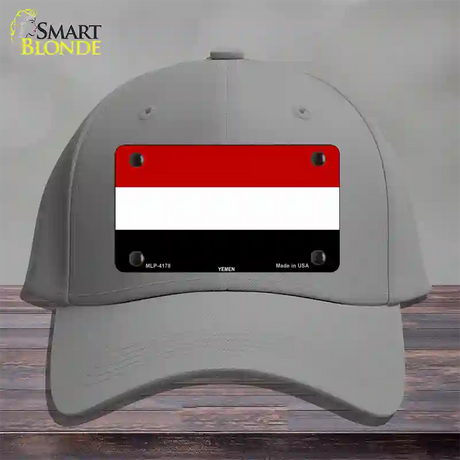 Yemen Flag Novelty License Plate Hat Cotton / Gray