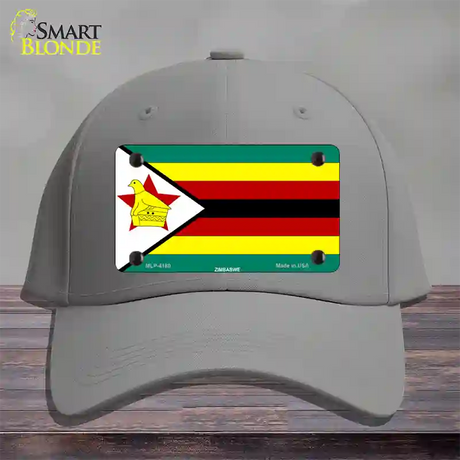 Zimbabwe Flag Novelty License Plate Hat Cotton / Gray