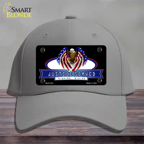 America Justice Served Novelty License Plate Hat Cotton / Gray