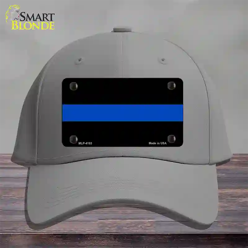 Thin Blue Line Police Novelty License Plate Hat Cotton / Gray