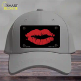 Full Red Lips Novelty License Plate Hat Cotton / Gray