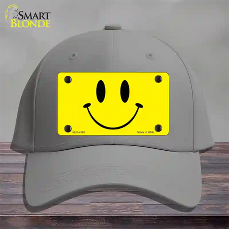 Happy Face Novelty License Plate Hat Cotton / Gray