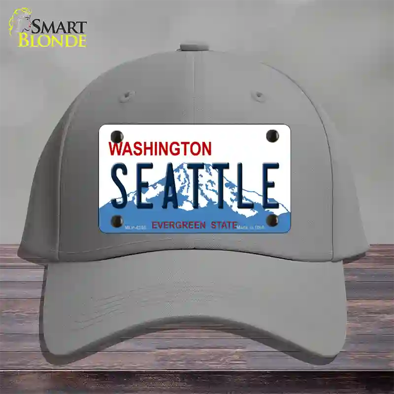 Seattle Washington Novelty License Plate Hat Cotton / Gray