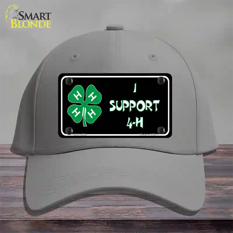 I Support 4-H Novelty License Plate Hat Cotton / Gray