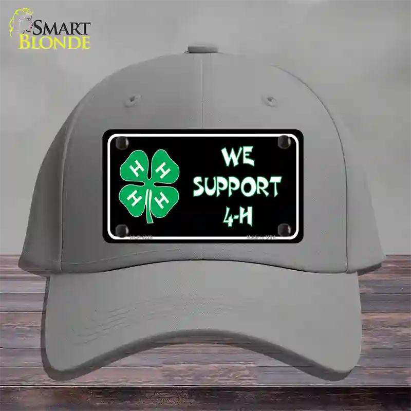 We Support 4-H Novelty License Plate Hat Cotton / Gray