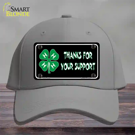 Thanks For Your Support 4-H Novelty License Plate Hat Cotton / Gray