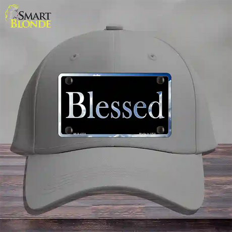 Blessed Blue Sky Cloud Novelty License Plate Hat Cotton / Gray