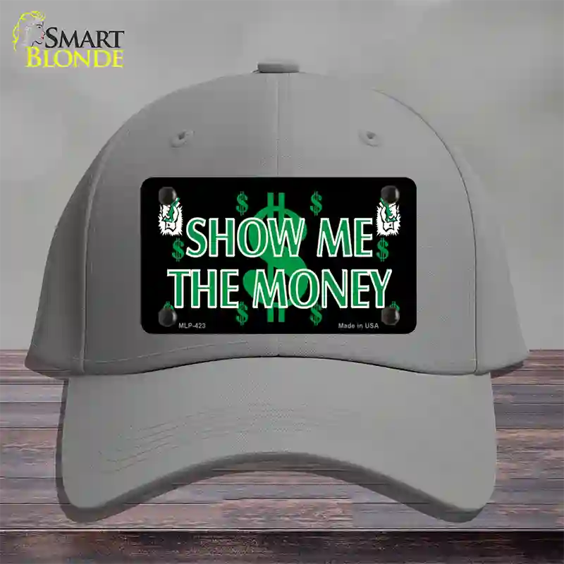 Show Me The Money Novelty License Plate Hat Cotton / Gray