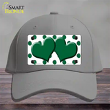 Green White Polka Dot Green Centered Hearts Novelty License Plate Hat Cotton / Gray