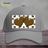 Brown White Polka Dot With Brown Centered Hearts Novelty License Plate Hat Cotton / Gray