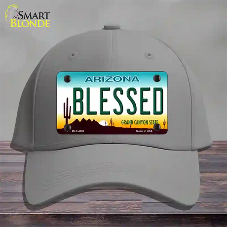 Blessed Arizona Novelty License Plate Hat Cotton / Gray