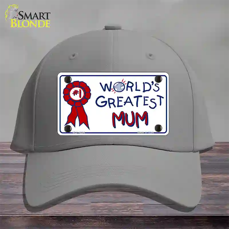 Worlds Greatest Mum Novelty License Plate Hat Cotton / Gray