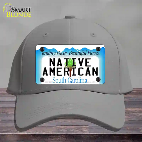 Native American South Carolina Novelty License Plate Hat Cotton / Gray