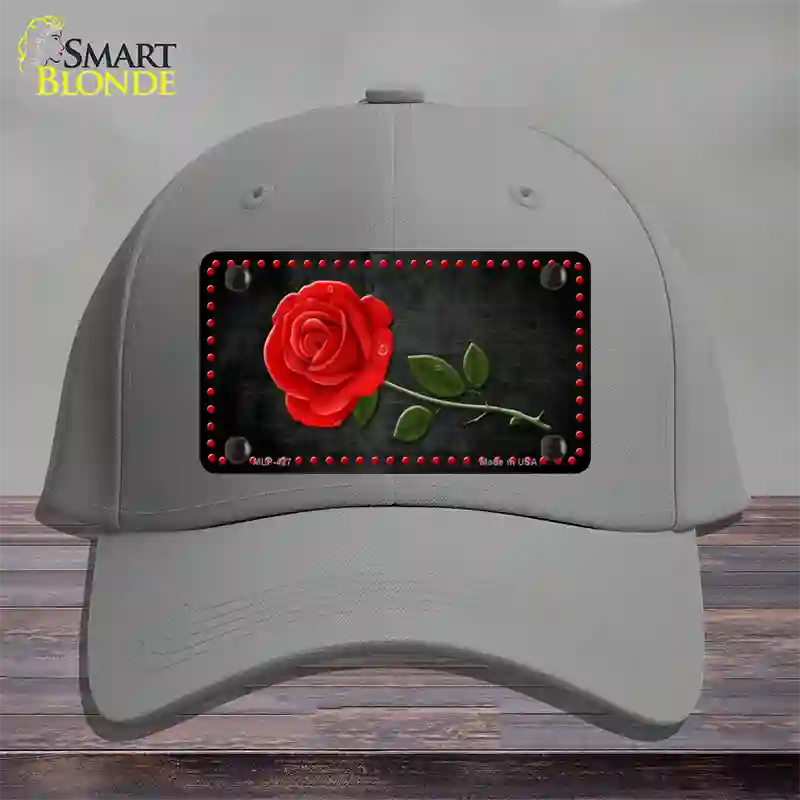 Rose Design Black Novelty License Plate Hat Cotton / Gray