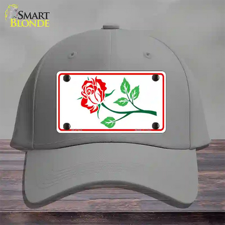 Rose Design White Novelty License Plate Hat Cotton / Gray