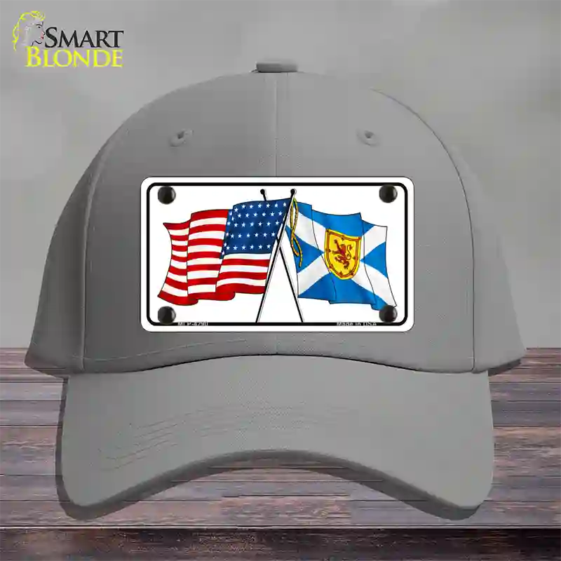 United States Scotland Crossed Flags Novelty License Plate Hat Sign Cotton / Gray