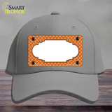 Orange White Quatrefoil Center Scallop Novelty License Plate Hat Cotton / Gray
