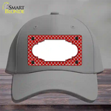Red White Quatrefoil Center Scallop Novelty License Plate Hat Cotton / Gray