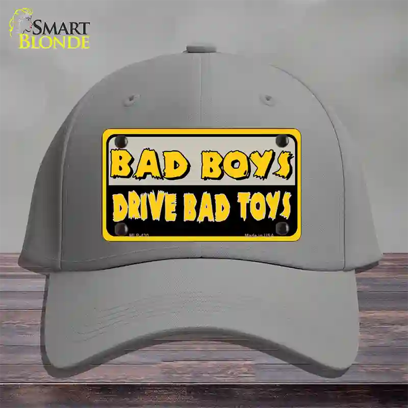 Bad Boys Drive Bad Toys Novelty License Plate Hat Cotton / Gray