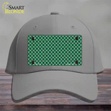 Green White Quatrefoil Novelty License Plate Hat Cotton / Gray