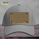 Brown White Quatrefoil Novelty License Plate Hat Cotton / Gray
