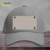 Tan White Quatrefoil Novelty License Plate Hat Cotton / Gray