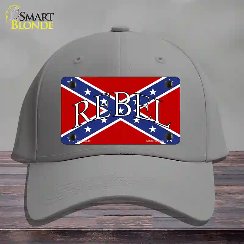 Rebel Confederate Flag Novelty License Plate Hat Cotton / Gray