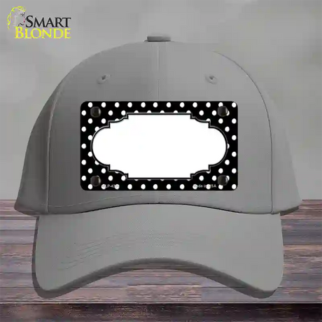 Scallop Black White Polka Dot Novelty License Plate Hat Cotton / Gray