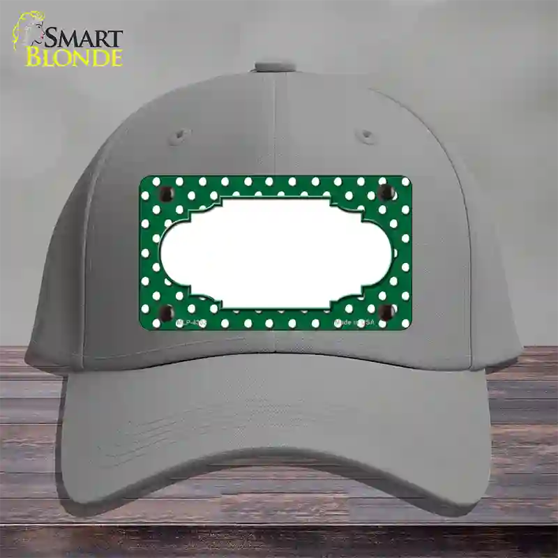 Scallop Green White Polka Dot Novelty License Plate Hat Cotton / Gray