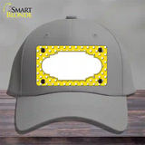 Scallop Yellow White Polka Dot Novelty License Plate Hat Cotton / Gray