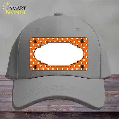 Scallop Orange White Polka Dot Novelty License Plate Hat Cotton / Gray