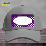 Scallop Purple White Polka Dot Novelty License Plate Hat Cotton / Gray