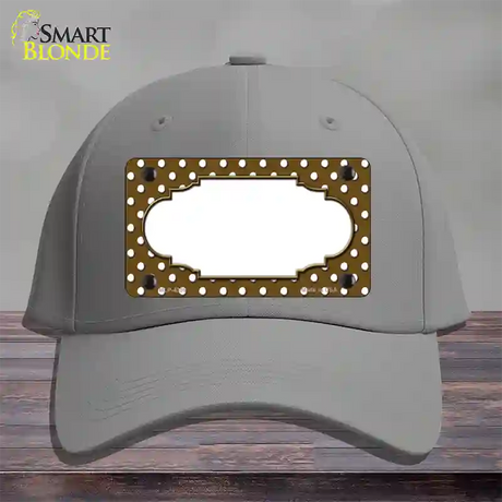 Scallop Brown White Polka Dot Novelty License Plate Hat Cotton / Gray