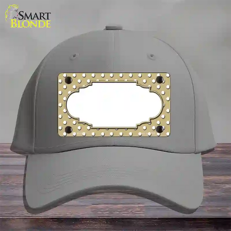 Scallop Gold White Polka Dot Novelty License Plate Hat Cotton / Gray