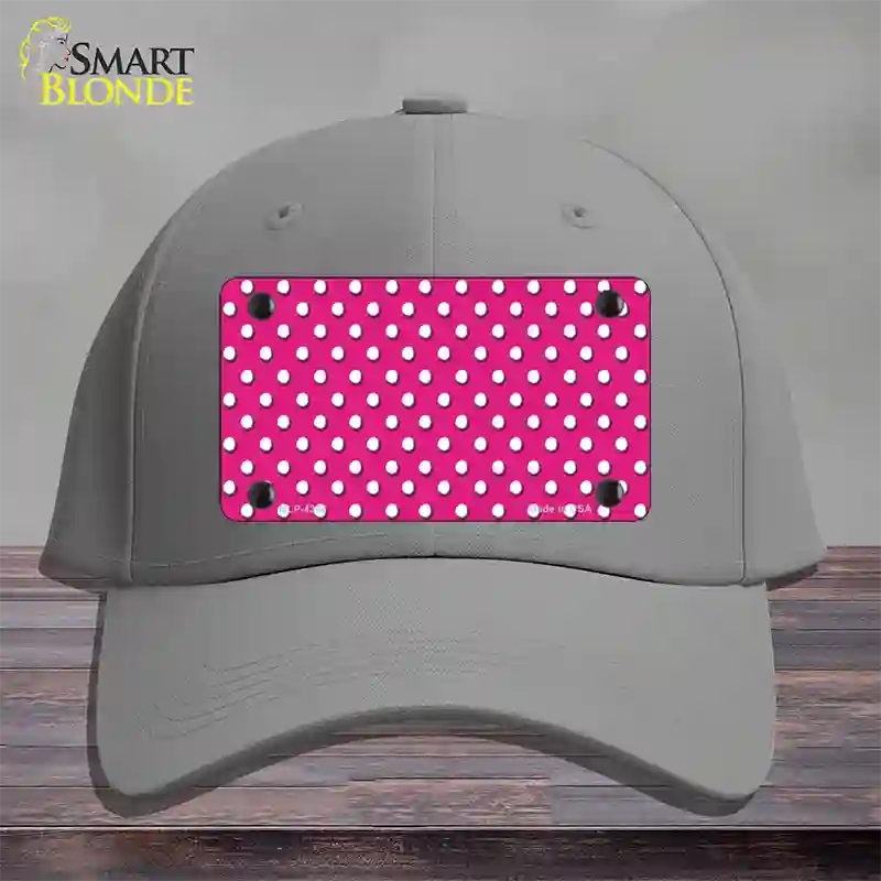 Pink Polka Dot Novelty License Plate Hat Cotton / Gray