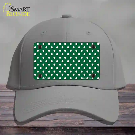 Green Polka Dot Novelty License Plate Hat Cotton / Gray