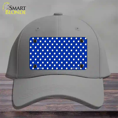 Blue Polka Dot Novelty License Plate Hat Cotton / Gray